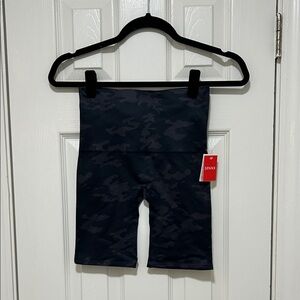 SPANX Dark Gray Camo High-Waist Bike Shorts